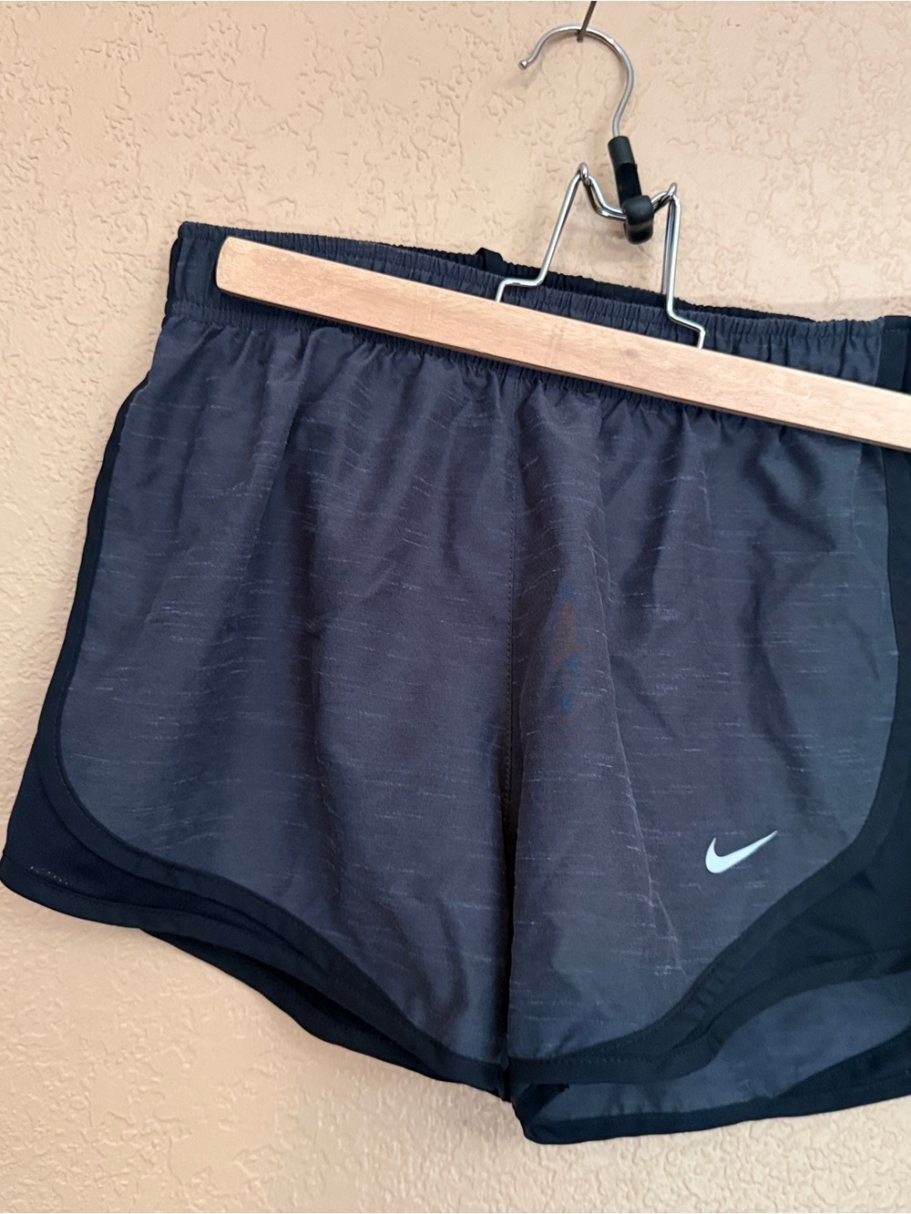 Nike Black Women’s Athletic Running Shorts with White Swoosh